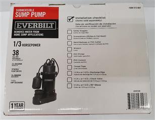 EVERBILT SUMP PUMP 1/3 HP